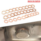 30Pcs M12x1.5 Copper Oil Drain Plug Gasket Seal Washer for Universal Fit
