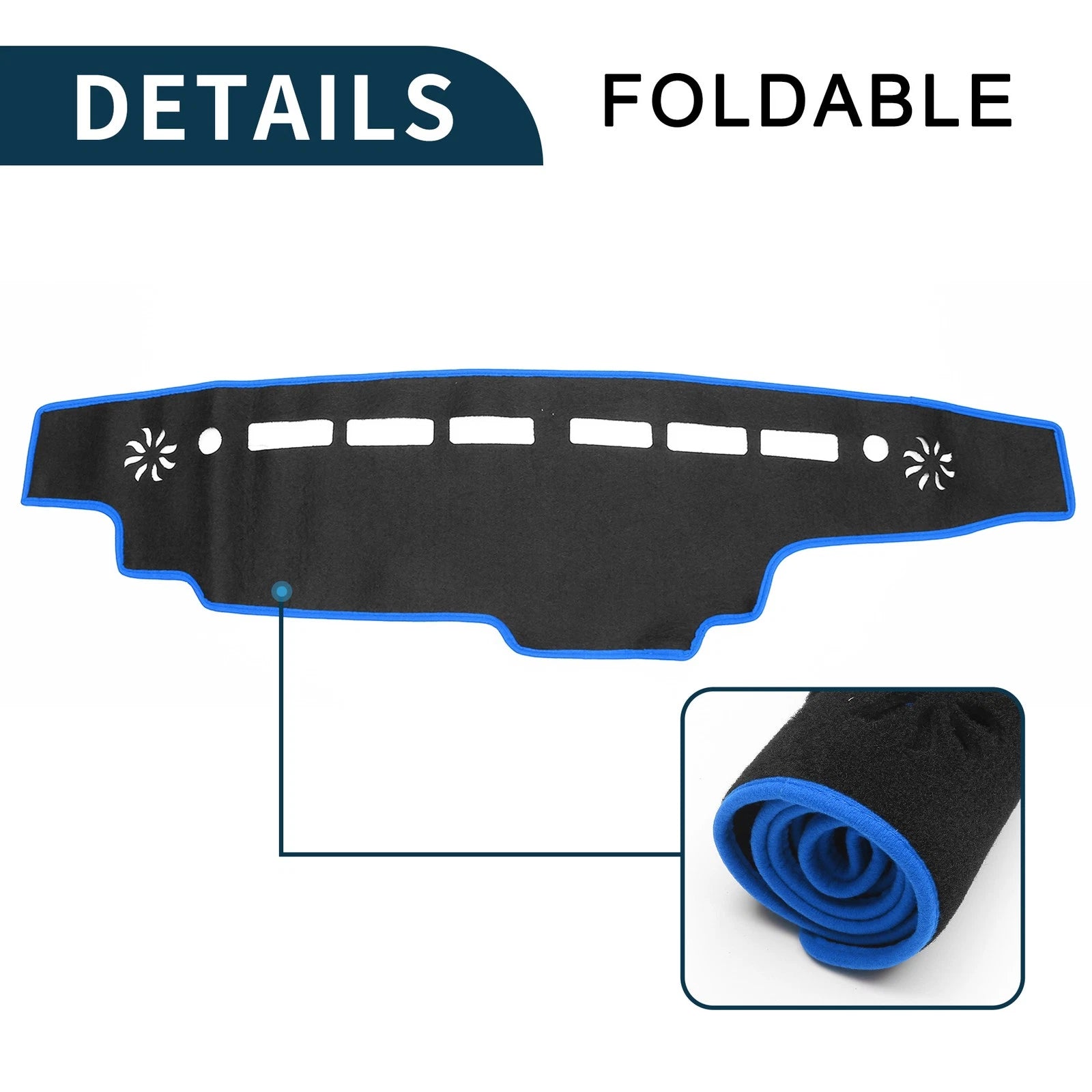 Dashboard Cover Mat for Suzuki Every DA17V (2015–2024) Black Blue Set of 1
