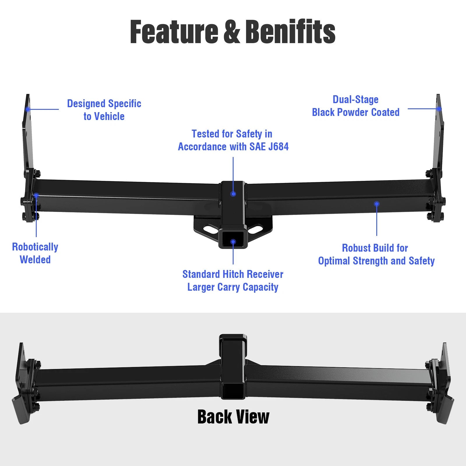 2 Inch Trailer Hitch Receiver for Chevrolet Blazer (1995-2004)