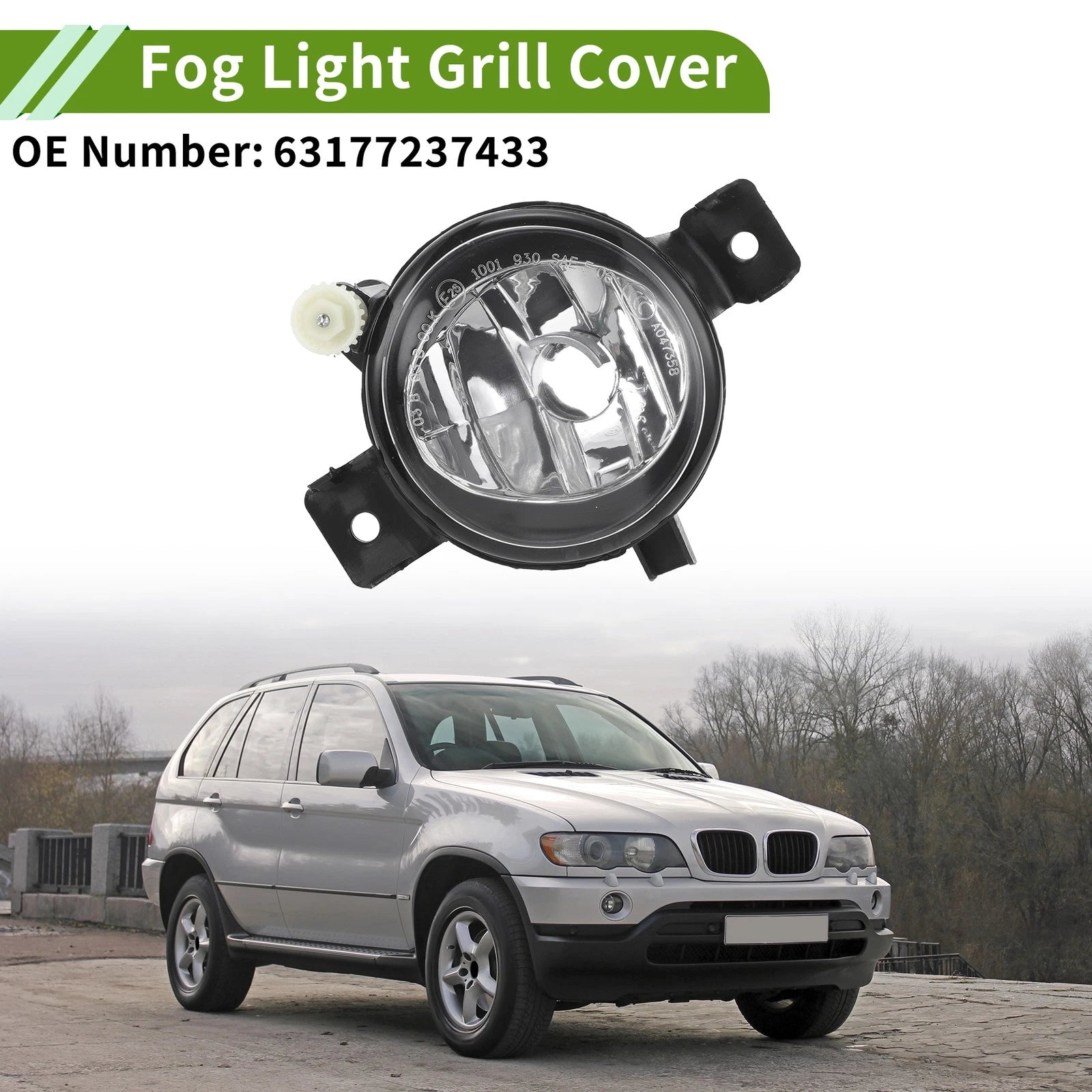 1 Pc Fog Light Grill for BMW X5 (2011–2013) No. 63177237433 Clear