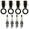 Set of 4 NGK V-Power Spark Plugs & Coil Boots for Dodge Compass Journey Patriot (2007–2017)