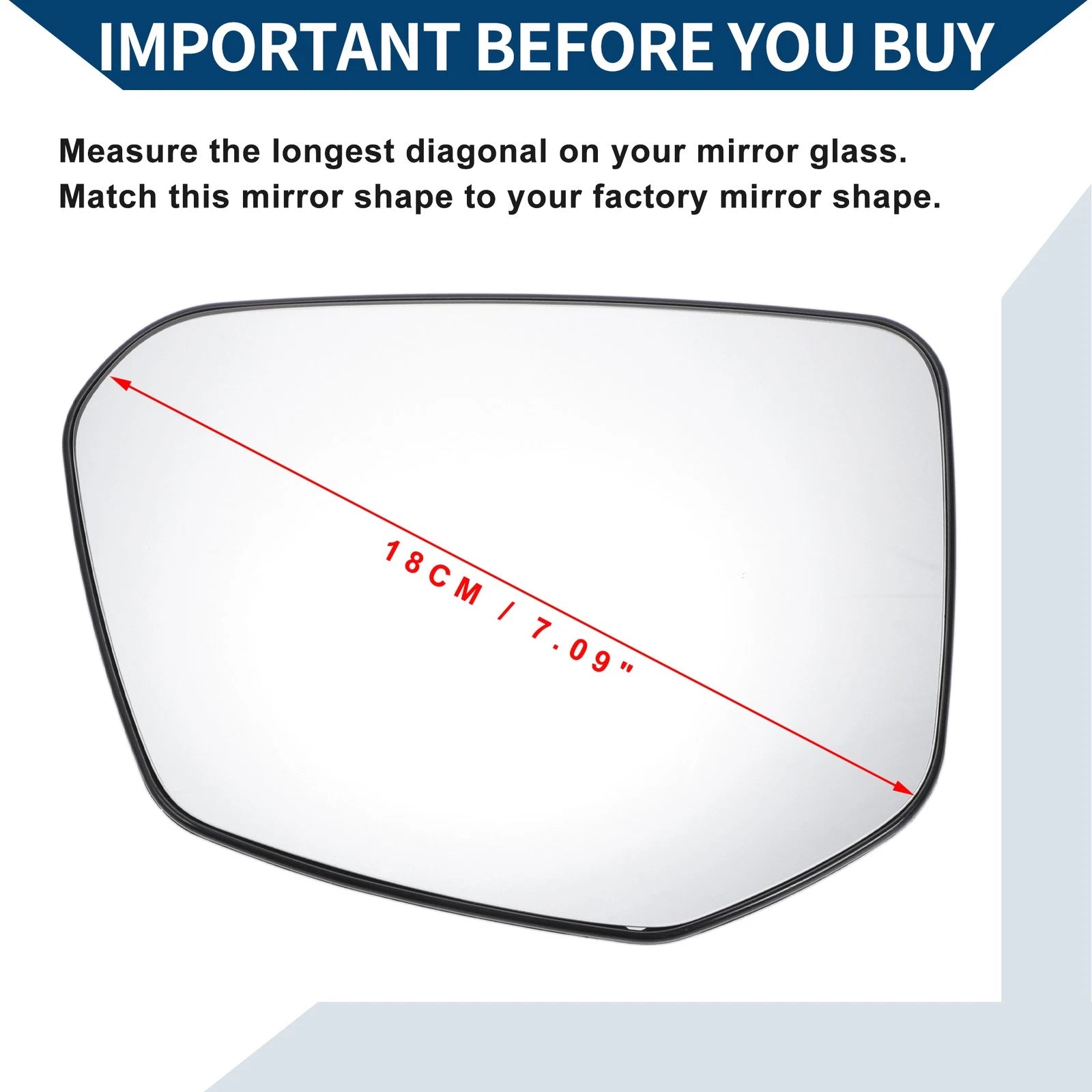 Heated Mirror Glass for Honda Civic (2016–2021) - Left Side Replacement