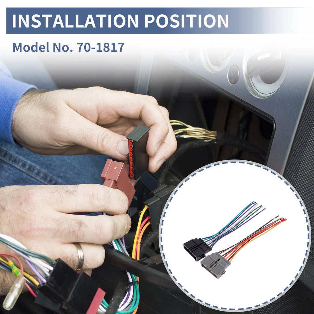 Set of 2 Car Stereo CD Player Wiring Harness 70-1817 for Dodge Aries K (1984–1989)