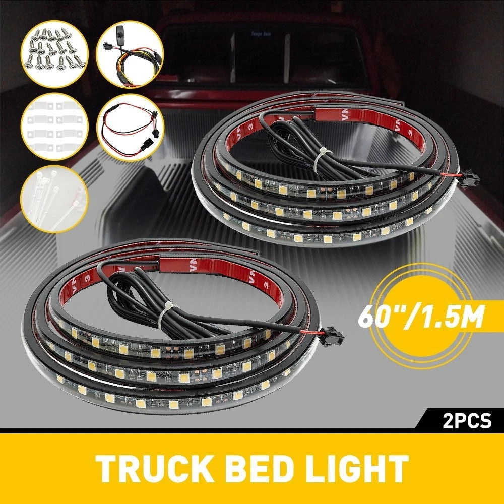 2X 60" LED Bar Truck Bed Cargo Lighting Strips for Chevy Ford Dodge GMC (EXC)