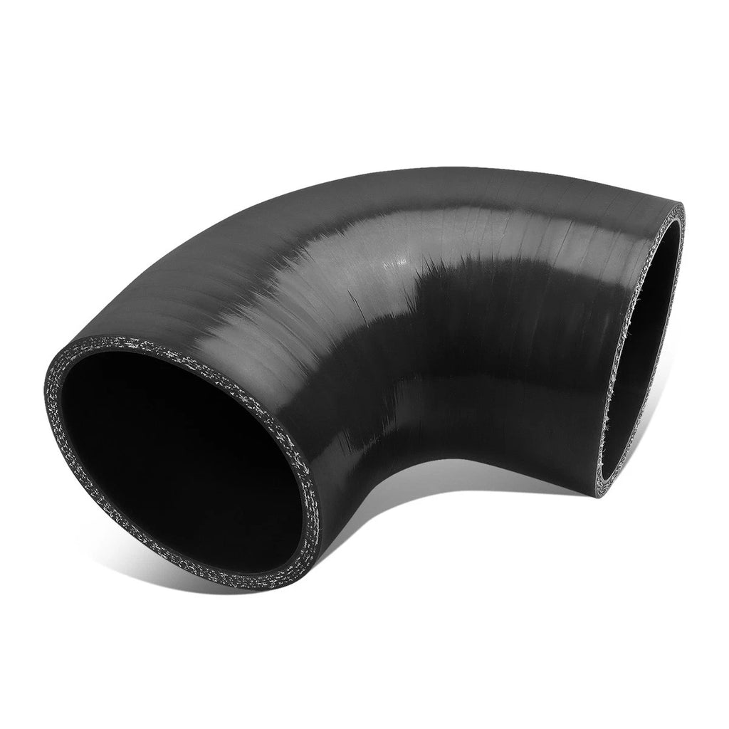 2.75" ID 90 Degree Transition 4-Ply Black Silicone Intercooler Pipe Hose