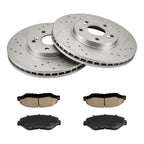 Front Drilled & Slotted Brake Rotors & Ceramic Pads for Honda Pilot (2003–2008)