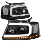 LED DRL Sequential Signal Projector Headlights for Ford F150 (2004–2008)