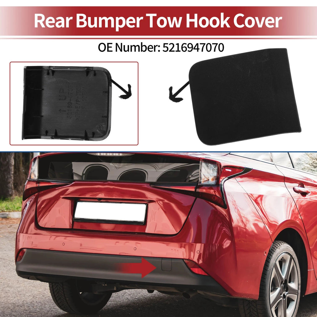 Rear Tow Hook Cover Cap for Toyota Prius (2021–2022) No. 5216947070 Black