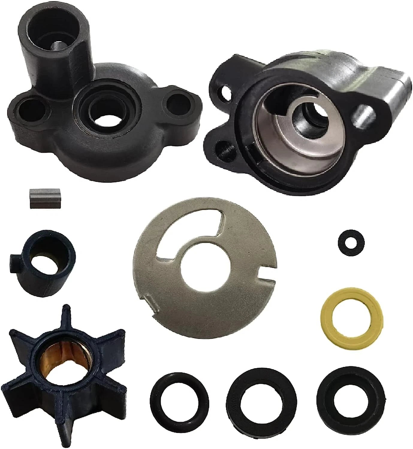 Water Pump Impeller Kit for Mercury 4-9.8 HP Outboard (0.456", 46-70941A3)