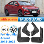 2 x Mud Fender Flaps Splash Guards for Hyundai Accent (2018–2022)