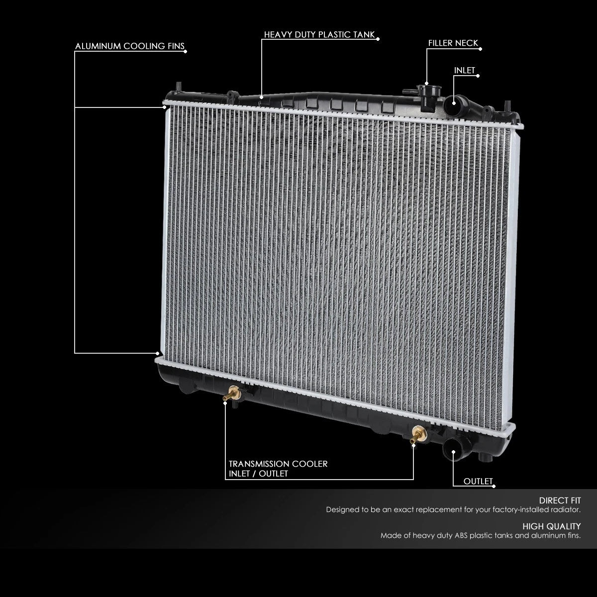 Aluminum Radiator for Nissan Pathfinder/Infiniti QX4 (1996–2000) DPI 2075