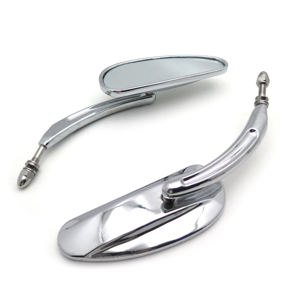 Chrome Black Teardrop Racing Mirrors for Harley Street Glide (2014–2023)