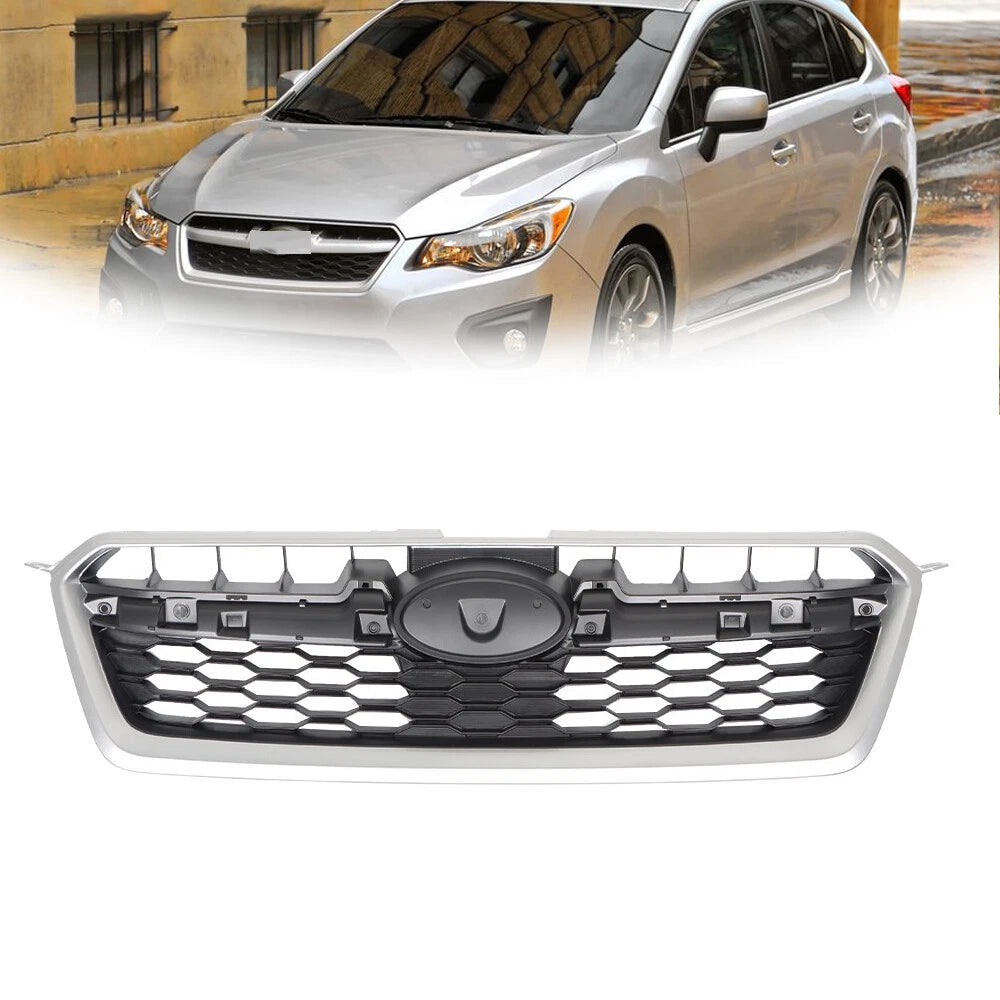 Grille Bumper for Subaru Impreza (2012-2014) Silver Shell Black