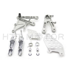 Set of 2 Silver Front Footrest Foot Pegs Bracket for Honda CBR1000RR (2004–2007)
