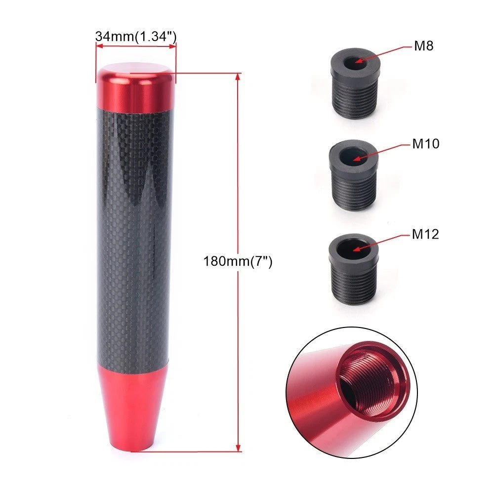 Carbon Fiber Shift Knob for Universal 5/6 Speed Manual MT (7" Long)