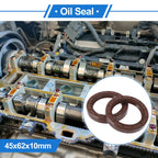 2X Oil Seal Rotary Shaft Seal FKM Rubber 45x62x10mm for Various Models