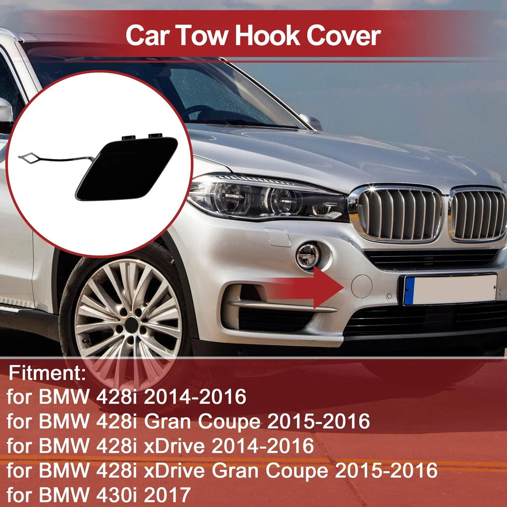 Rear Bumper Tow Hook Cover for BMW 428i Black (2014-2016)