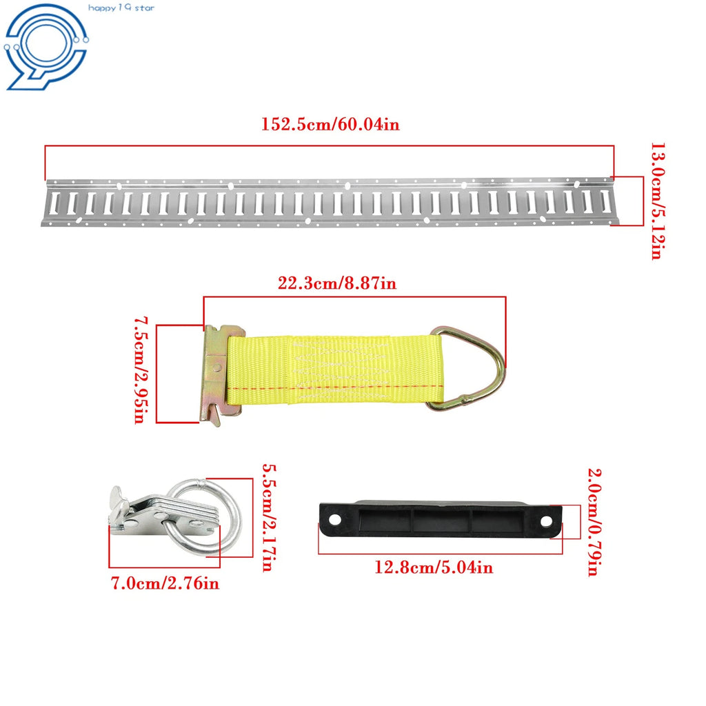 Set of 6 E-Tracks with End Covers, O-Rings, and Tie Straps for Trailers