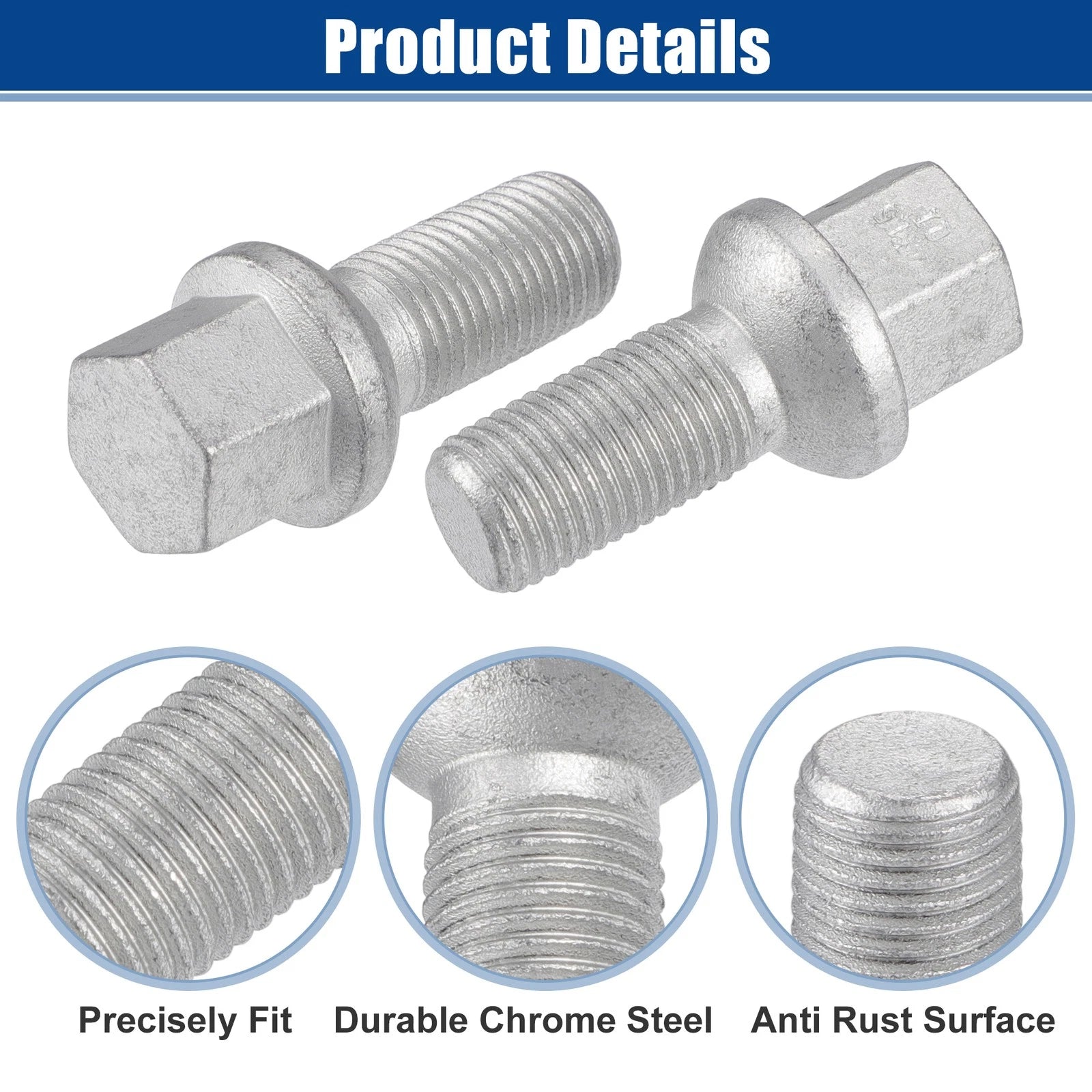 5 Pcs M14×1.5 Wheel Lug Bolt Nut for Mercedes-Benz C250 (2008–2015) No.A0009904907