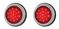 3.75 Inch Flush Fit LED Tail Lights Round Pair for Hot Rods Chrome Bezel