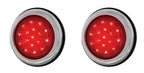 3.75 Inch Flush Fit LED Tail Lights Round Pair for Hot Rods Chrome Bezel