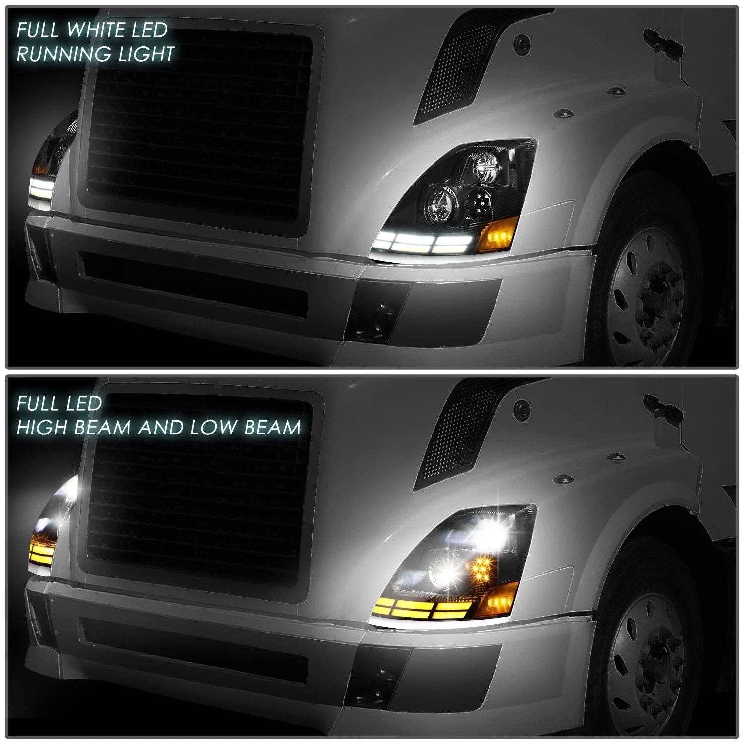 LED DRL Turn Signal Headlight Lamps for Volvo VN VNL VNM (2003–2017)