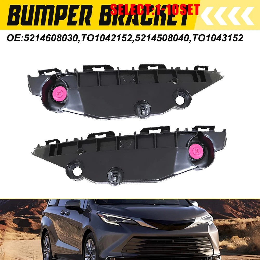 Set of 2 Front Bumper Brackets LH RH for Toyota Sienna (2021–2025)