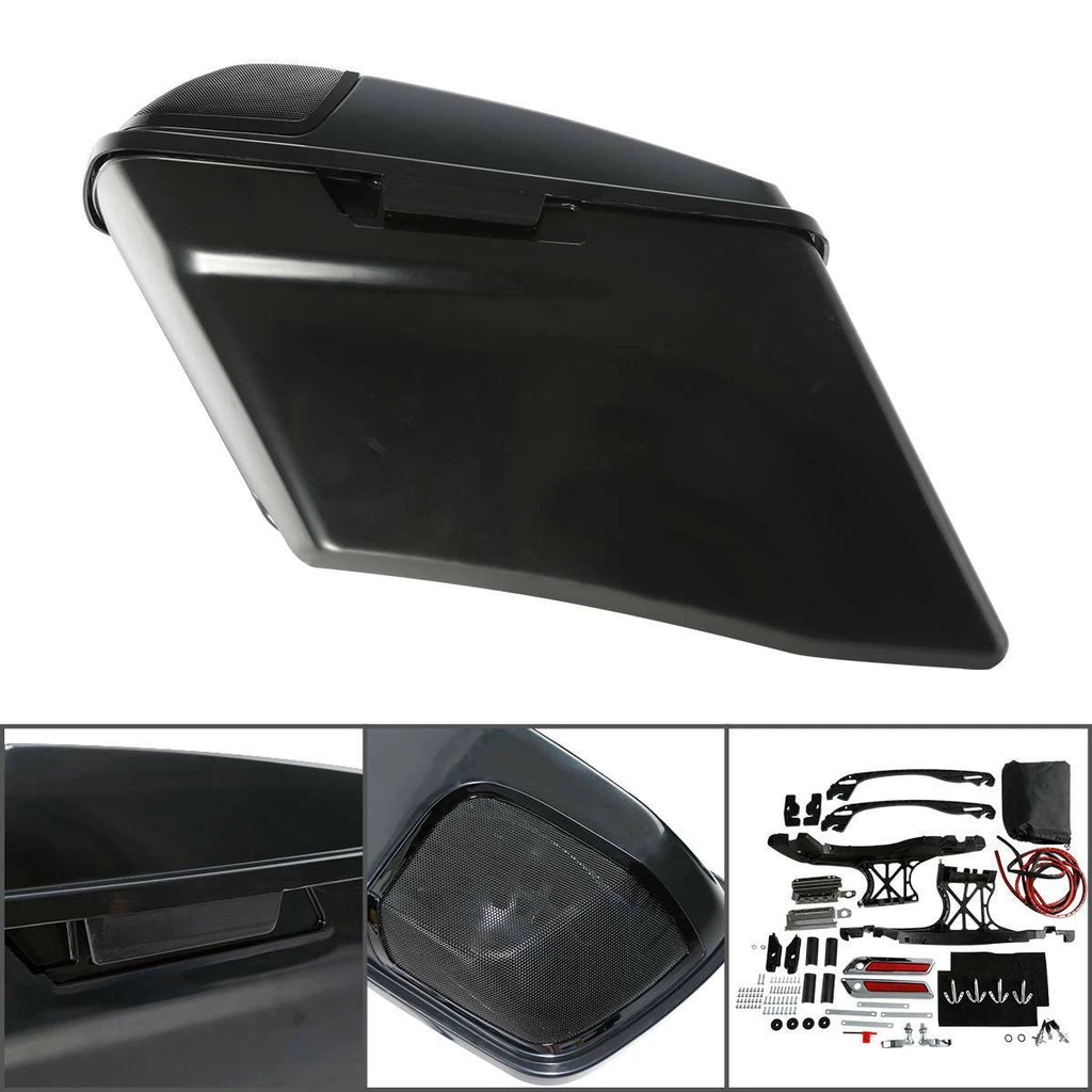 4'' Extended Hard Saddlebag for Harley Touring (1993–2013) 5x7" Speaker Cut Out