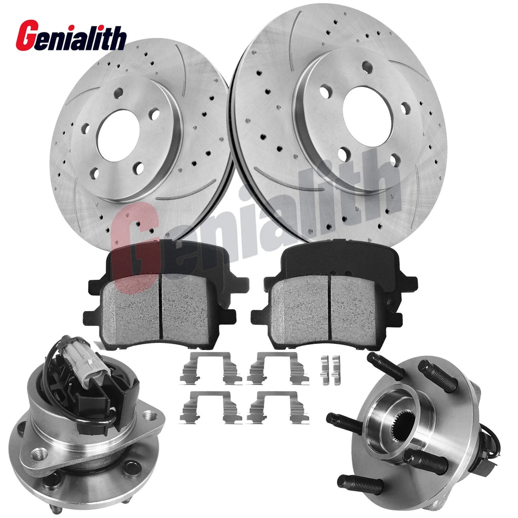 Front Drilled Slotted Brake Rotors & Ceramic Pads for Chevrolet HHR (2006–2011)