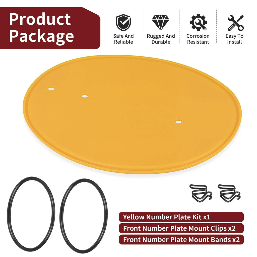 Yellow Front Plate & Clips & Bands Mount Kit for Honda Z50 Z50R (1979–1987)