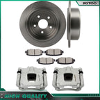 Set of 4 Rear Brake Calipers Rotors Ceramic Pads for Jeep Wrangler (2007–2017)