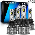 Set of 4 NOVSIGHT 9005 H11 LED Headlight Bulbs 6500K for High Low Beam