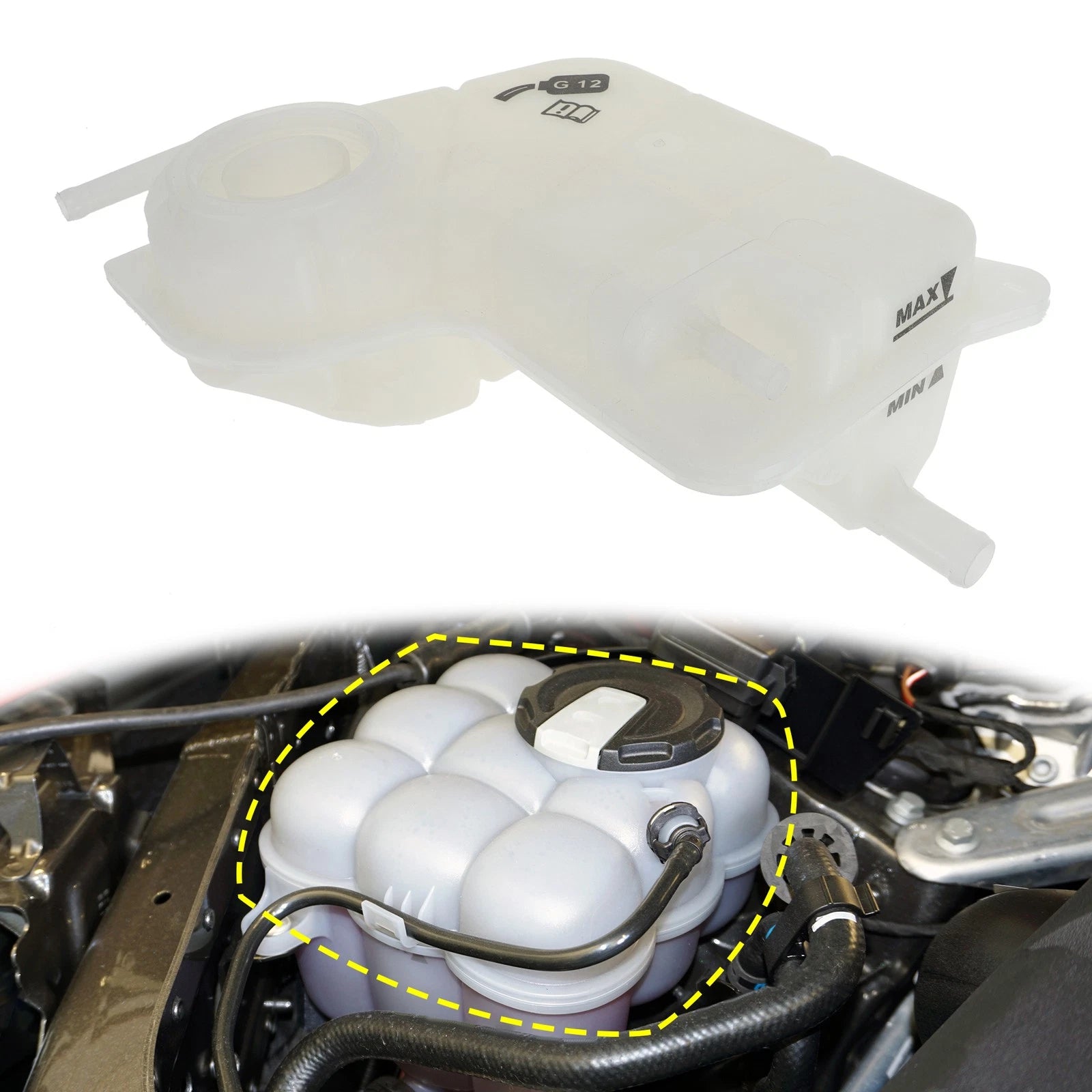 Coolant Radiator Reservoir Tank 8E0121403A w/ Sensor for Audi A4 (2002–2008)