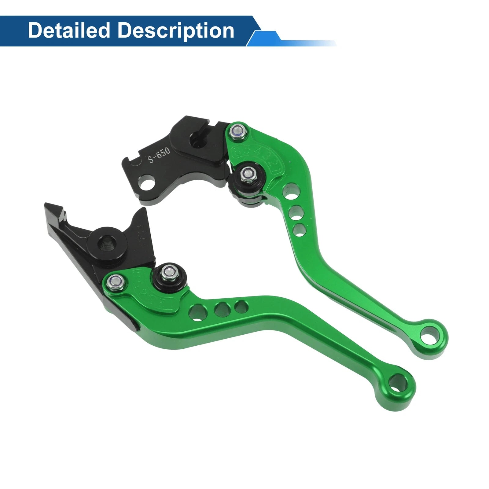 Adjustable Short Brake Clutch Levers 1 Pair for Suzuki SV650 (1999–2009) Green