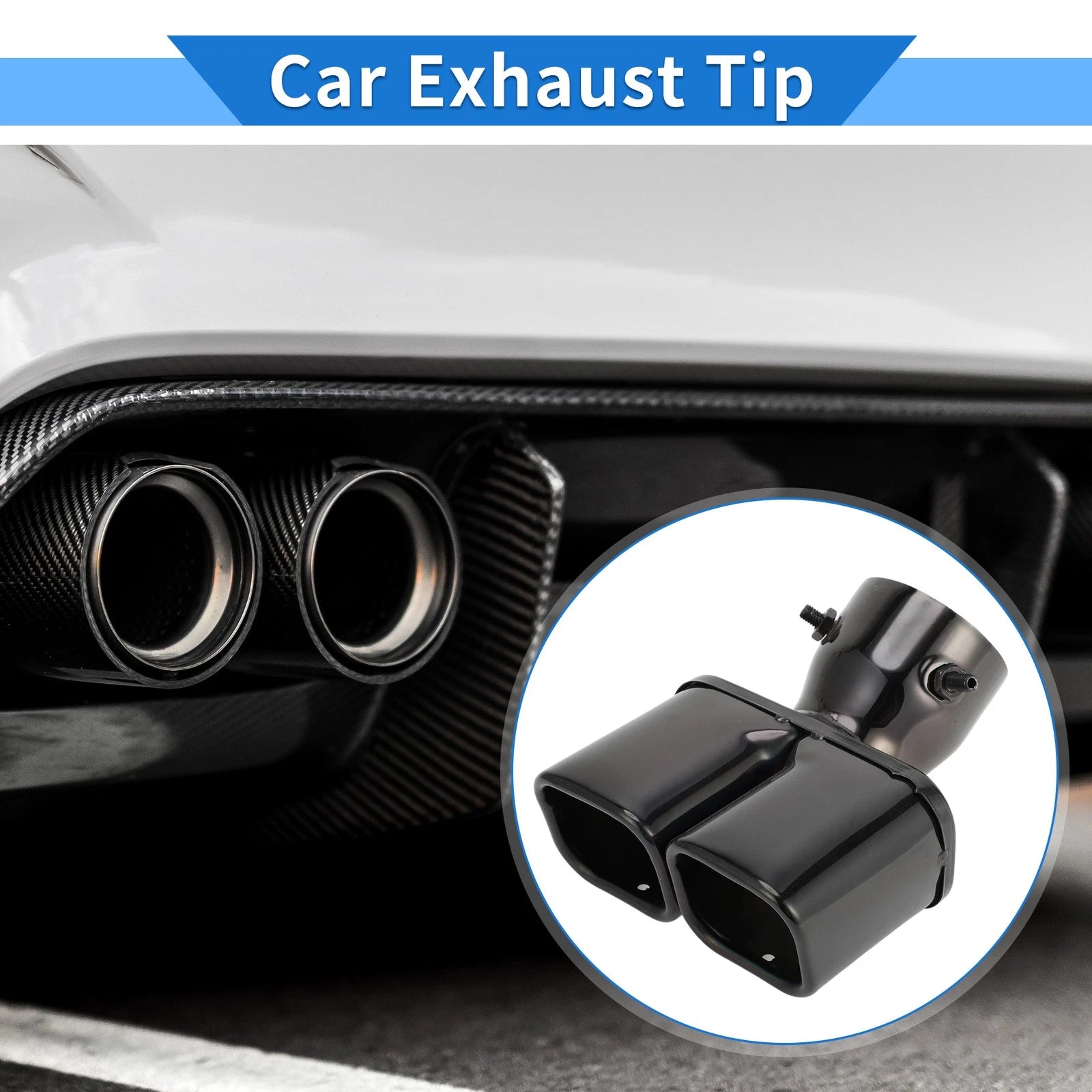 Dual Exhaust Tip for Toyota Land Cruiser Prado (Black)