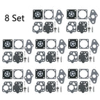 Set of 8 Carburetor Rebuild Kits for Kawasaki TD24 TD25 TD33 TG20 TG24 TG25 TG33