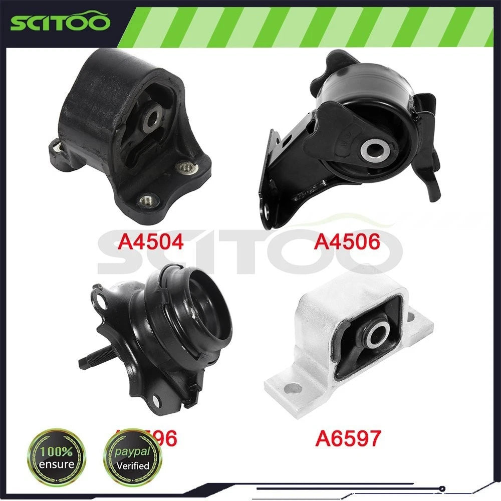 4X Engine Motor & Mount Set for Honda CR-V 2002–2006 2.4L L4