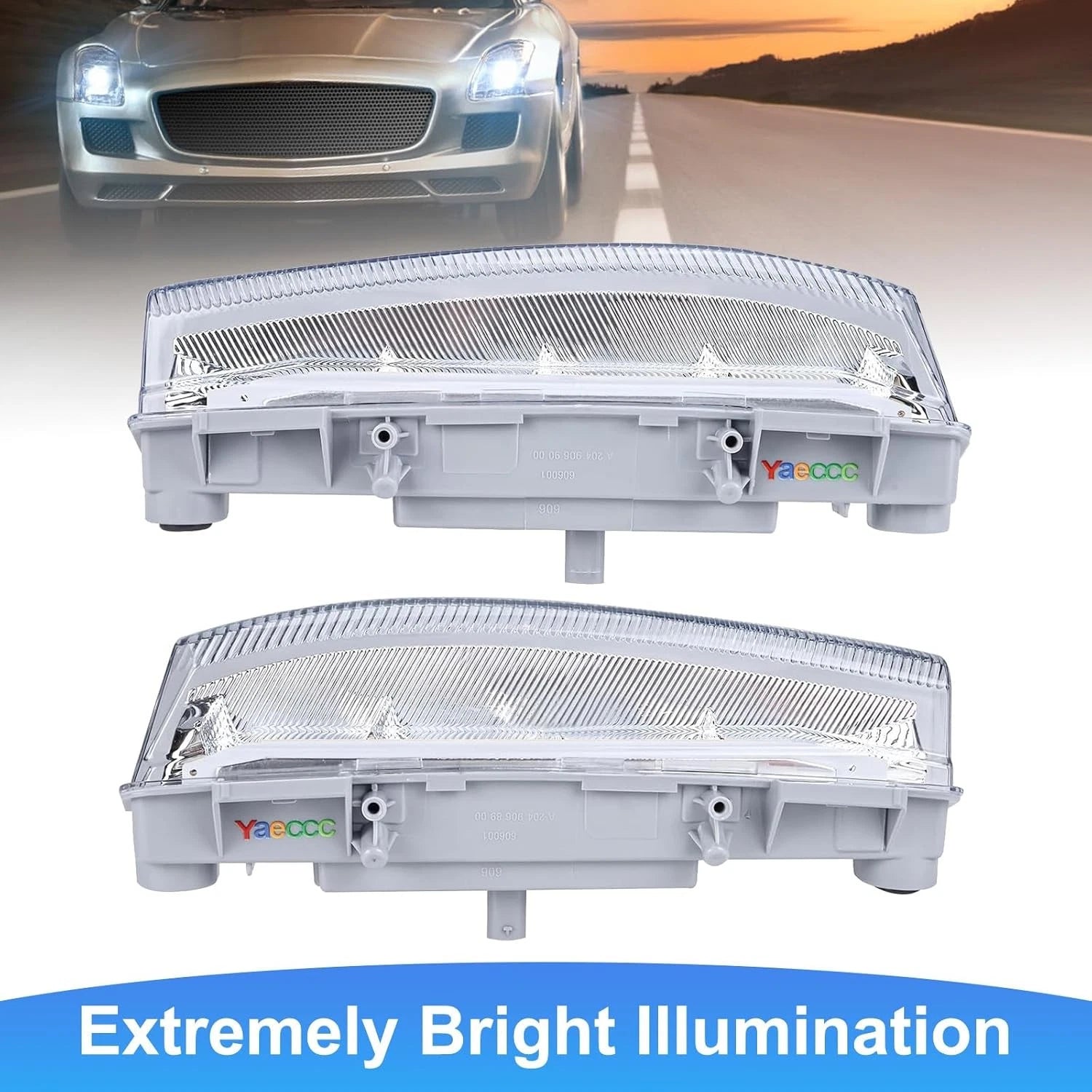 2X LED Fog Lamps for Mercedes Benz C Class W204 C250 C300 (2007–2015)
