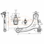 Front Lower Control Arm and Ball Joint Assembly for Buick Century (1997-2005)