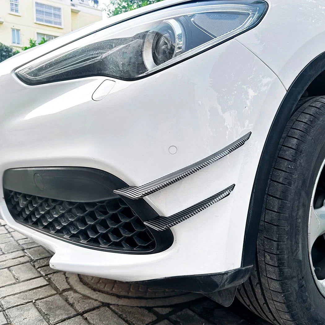 Front Bumper Side Fin Canards Splitter for Alfa Romeo Stelvio (2017–2025)