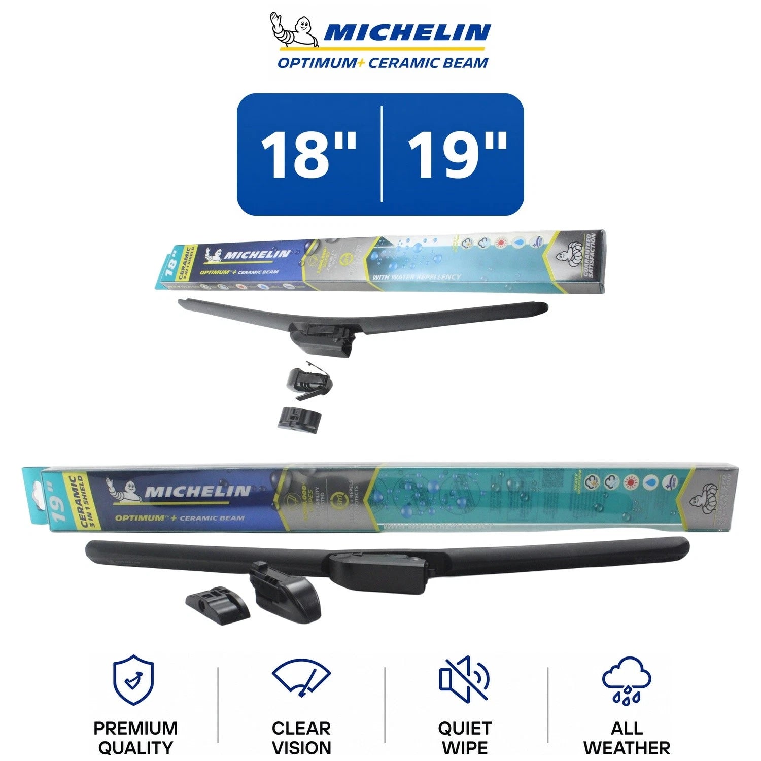 Set of 2 Michelin Optimum+ 18"/19" Wiper Blades for Mazda (2016–2025)
