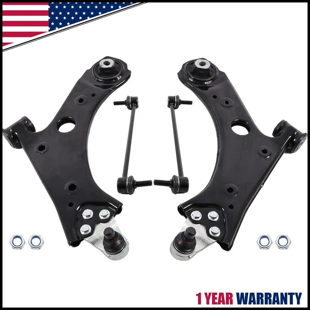 Set of 4 Front Lower Control Arms Sway Bar Links for Jeep Compass Renegade Fiat 500X (2017–2023)