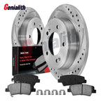 Set of 2 Rear Brake Rotors & Ceramic Pads for Hyundai Elantra Veloster Kia Soul (2011–2023)