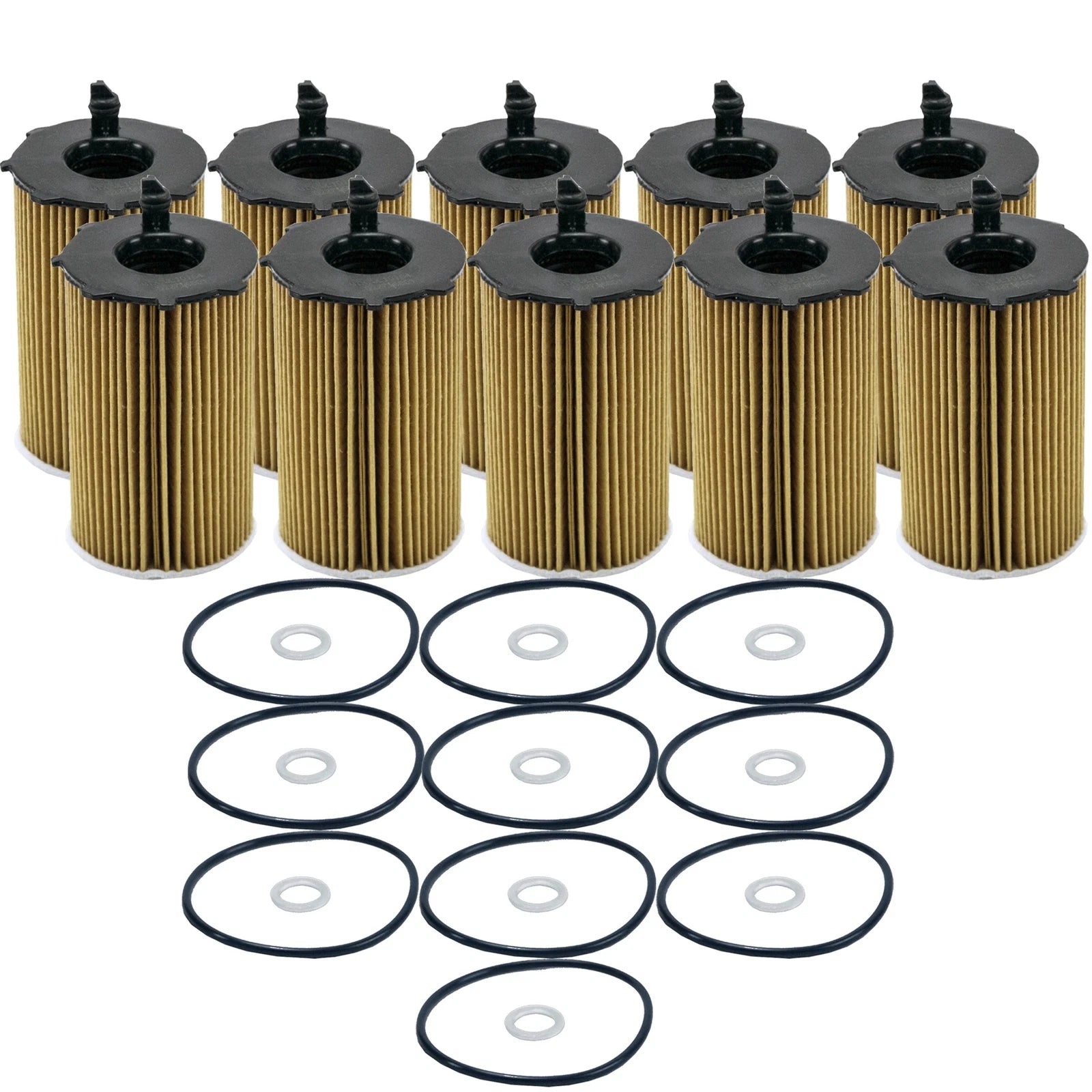 Set of 10 Engine Oil Filters for Hyundai Kia V6 (StdAsp GAS)