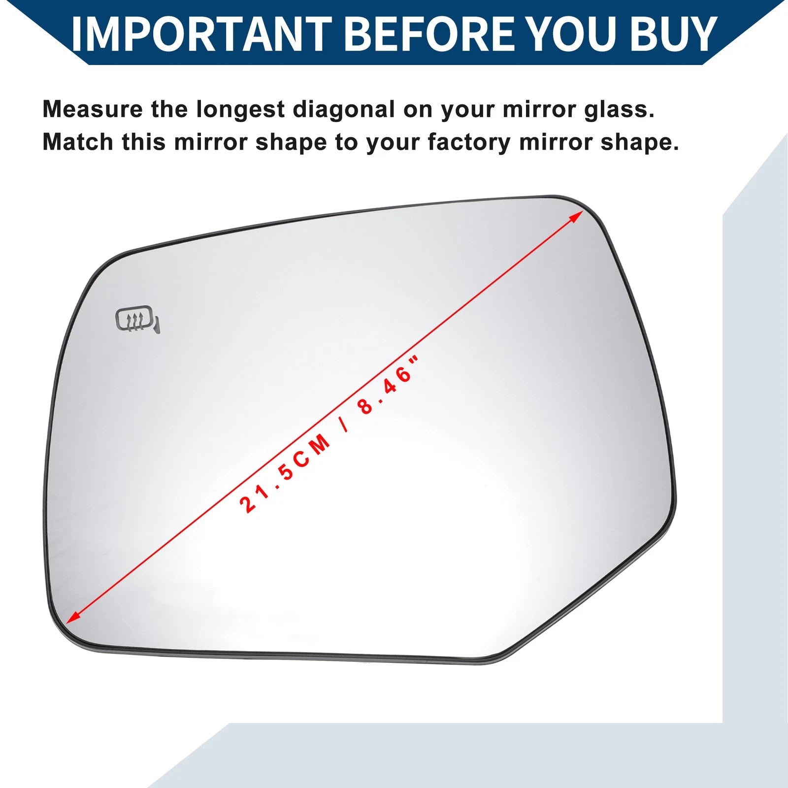 Heated Left Side Mirror Glass for Ford Escape (2008–2012)