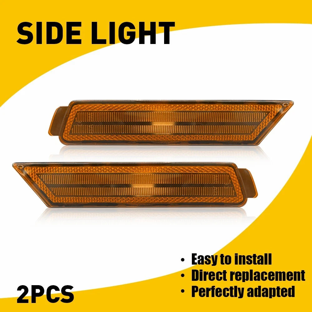 Set of 2 Front Bumper Side Marker Lights for Chevy Camaro (2010–2015)