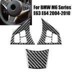 Pack of Three Six Series Carbon Fiber Steering Wheel Covers for BMW 6 Series
