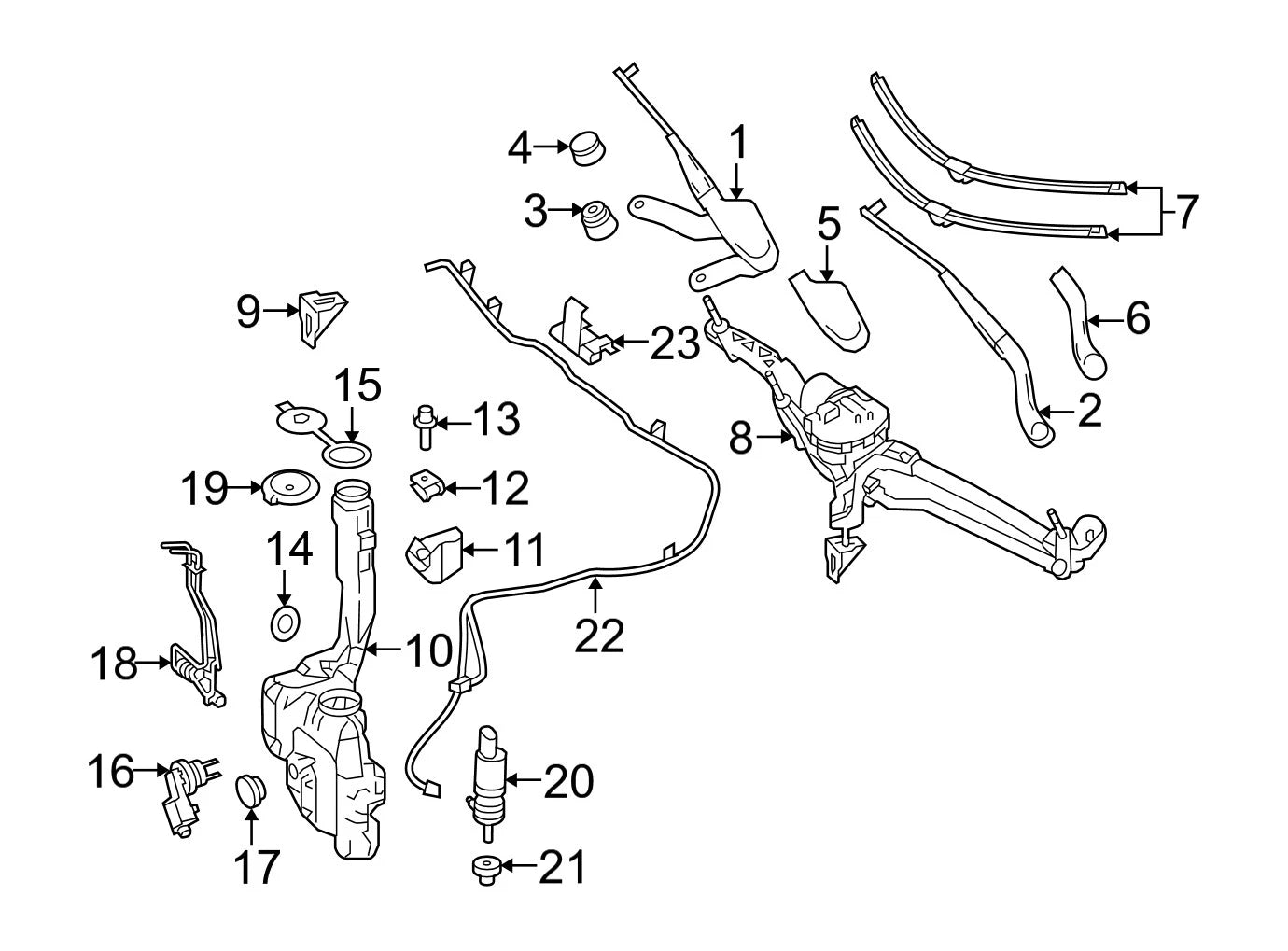 Right Windshield Wiper Arm 2128201644 for Mercedes-Benz
