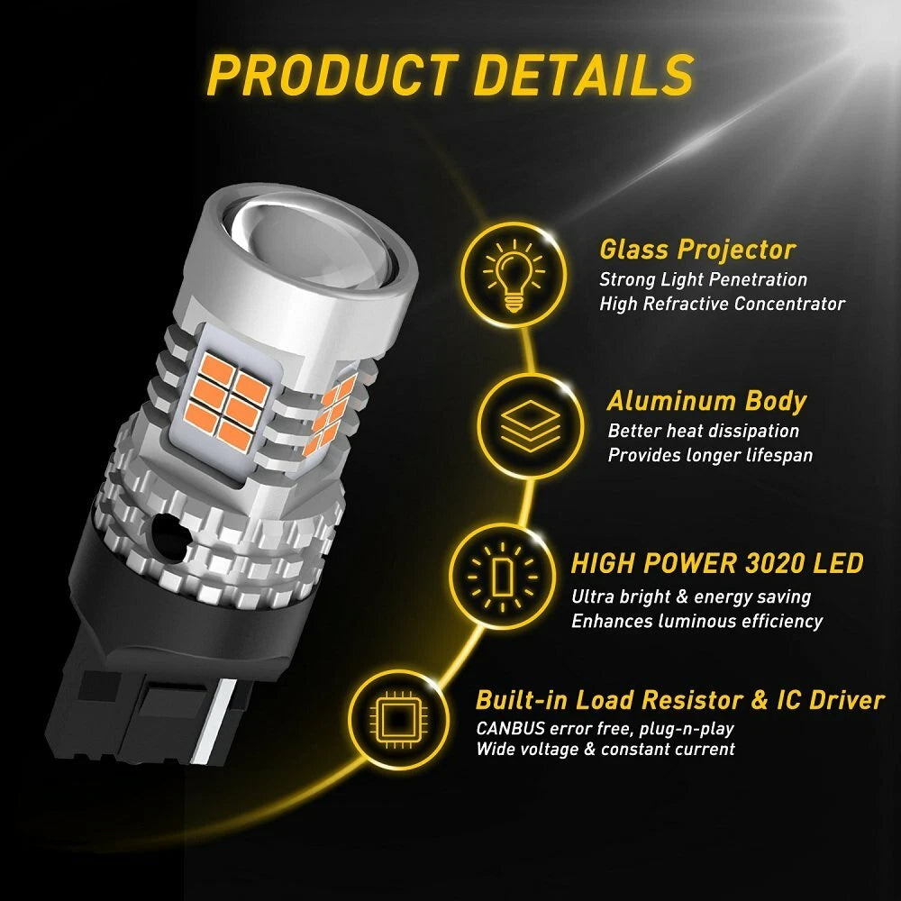 2X Yellow Amber 7440 LED Turn Signal Bulbs for [Make Model] ([YYYY–YYYY])
