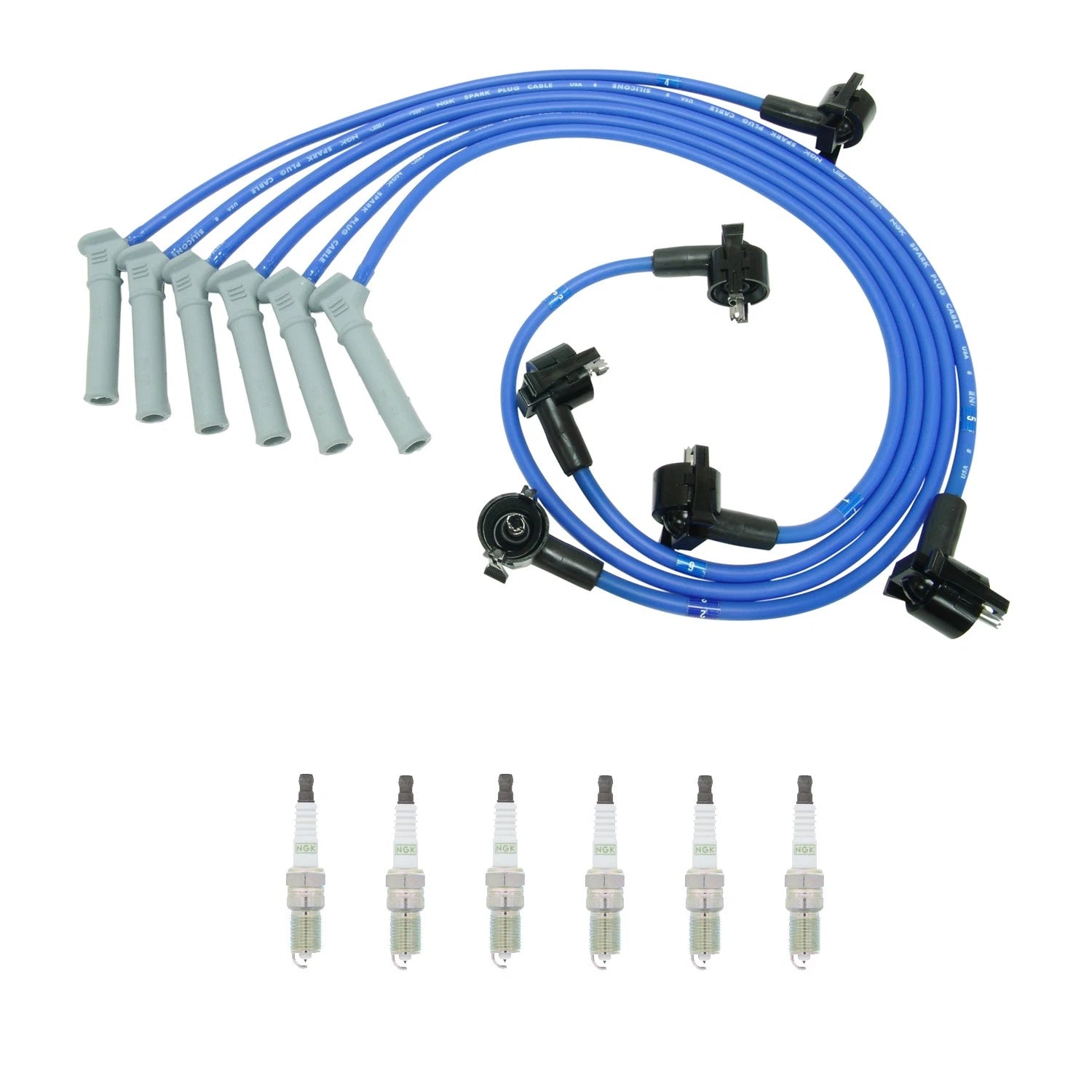 NGK Wire Set & 6 G-Power Platinum Spark Plugs for Ford Explorer (2002–2005)